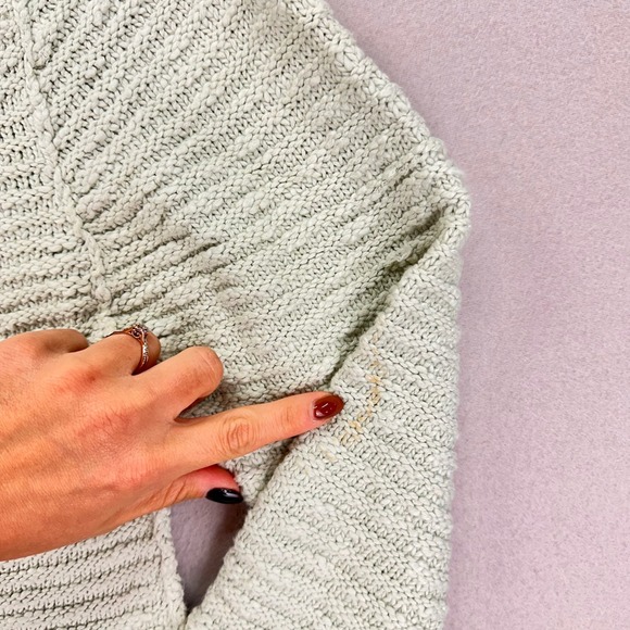 Free People Sweater Womens S Sage Green Crewneck Pullover Oversized NWT - Picture 10 of 13